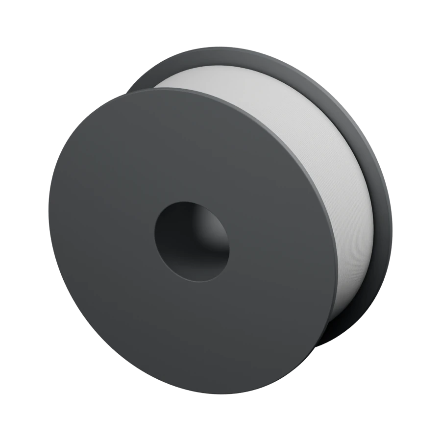 White PETG filament spool rendered in 3D
